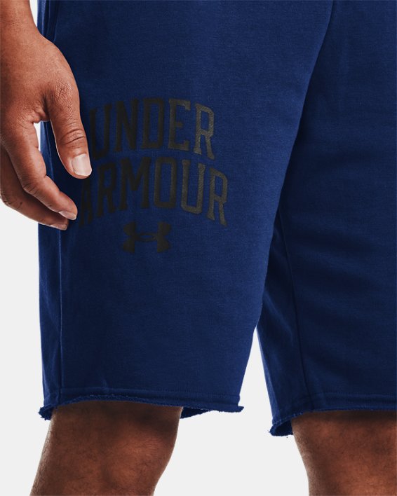 Herren UA Rival Collegiate Shorts aus French Terry, Blue, pdpMainDesktop image number 3
